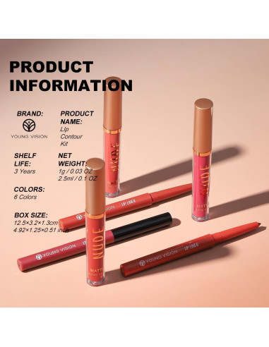 Set de Pintalabios Mate JOVEN VISIÓN 6 Colores - Duradero y Libre de Crueldad