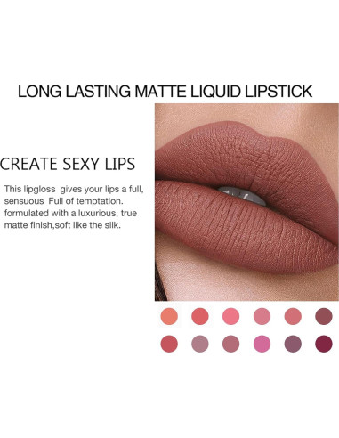 Conjunto de Labiales Mate Bonnie Choice 18 Colores Hidratantes