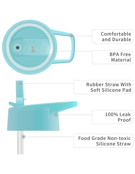 Botella de Agua Aislada STACEGEELE 550ml Tapa Popote Hush