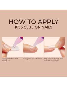 Uñas Postizas KISS Classy Cortas Ovaladas 28 Uñas + Pegamento 2