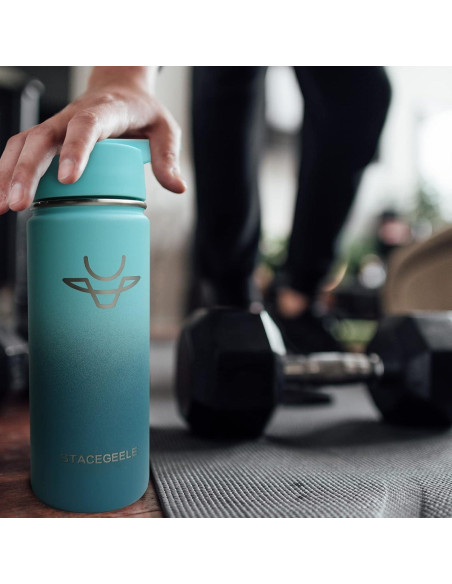 Botella de Agua Aislada STACEGEELE 550ml Tapa Popote Hush