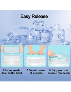 Bandeja de Hielo QUELIEN Azul con Tapa y Contenedor 2