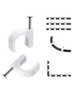 Clips para Cables Abnii 100 Pcs 8mm Blanco Organizador