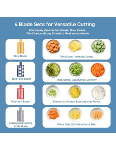 Rallador Eléctrico SiFENE 4 en 1 con Cuchillas Inoxidable 2