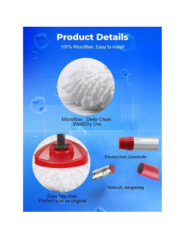 Juego de 4 Cabezas de Reemplazo para Mopa O-Cedar EasyWring