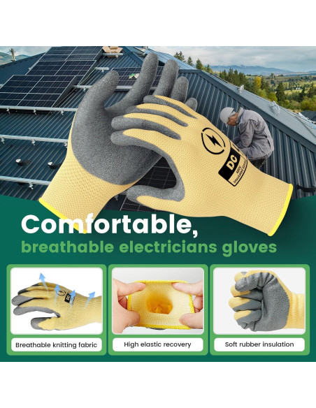 Guantes Aislados de Electricista SAVECASH 400V - 2 Pares
