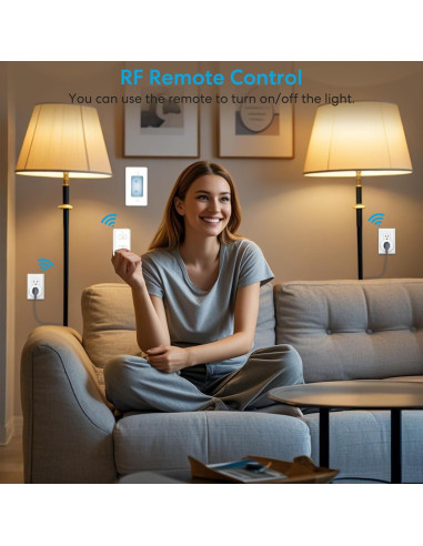 Adaptador de Enchufe Inalámbrico LoraTap Mini 2 Canales 10A