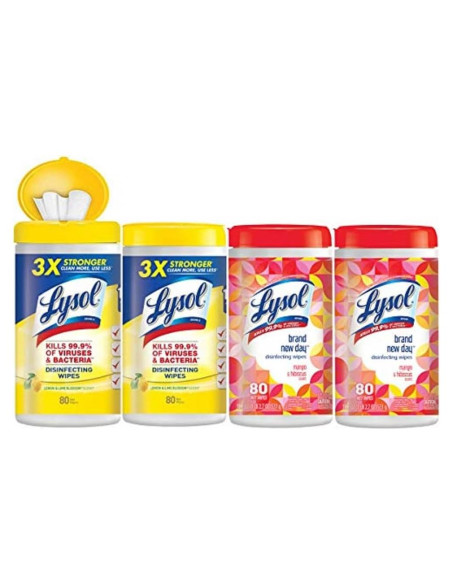 Toallitas desinfectantes Lysol 320 unidades, 4 paquetes