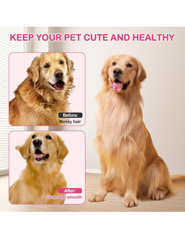 Cepillo de Vapor para Gatos y Perros CZMSECAI Rosa 3-en-1