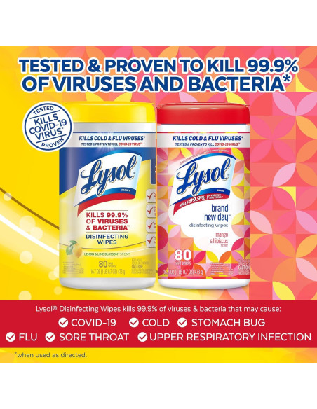 Toallitas desinfectantes Lysol 320 unidades, 4 paquetes