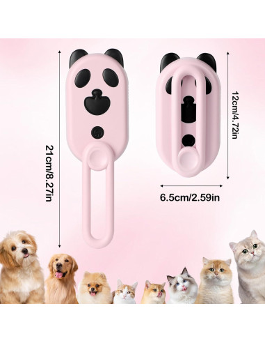 Cepillo de Vapor para Gatos y Perros CZMSECAI Rosa 3-en-1