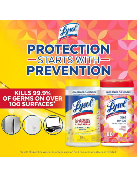 Toallitas desinfectantes Lysol 320 unidades, 4 paquetes