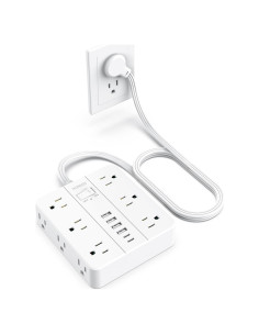 Regleta de Enchufes HUNIAN 1.5m con 12 Salidas y 6 USB