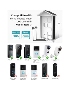 Cargador Solar XTU para Timbre de Video 2da Generación IP65 2