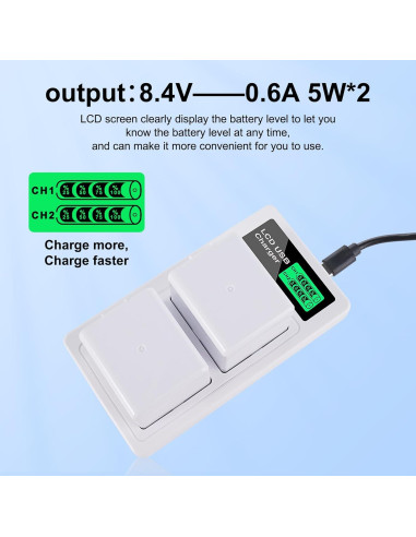 Paquete de 2 Baterías Arlo A-1 con Cargador GOROFO 2440mAh