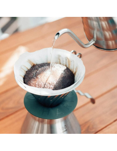 Dripper de Café Hario V60 Outdoor Metal Plata 02