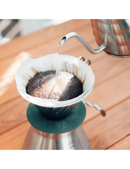 Dripper de Café Hario V60 Outdoor Metal Plata 02