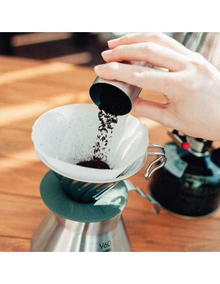 Dripper de Café Hario V60 Outdoor Metal Plata 02
