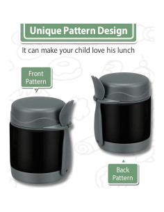 Termo de Sopa Howeemo 0.28L Acero Inoxidable Aislado Negro 2