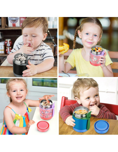 Termo de Sopa Howeemo 0.28L Acero Inoxidable Aislado Negro