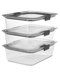Contenedor de Almacenamiento Rubbermaid Brilliance 9.6L 3 Piezas