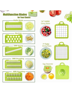 Cortador de Vegetales Manual Kuaguan 8 en 1 con Contenedor 2