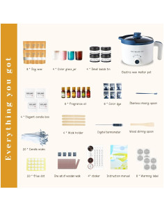 Kit de Fabricación de Velas KQU - Completo para Adultos 2