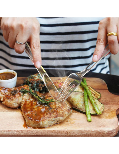 300 Cuchillos de Plástico Transparentes Dealusy - Desechables y Resistentes