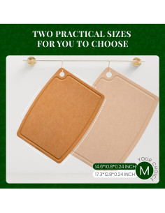 Tabla de Cortar de Madera Kikcoin 37.1x27.4cm Antideslizante 2