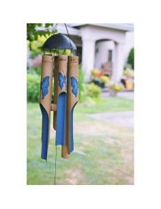 Campana de Viento Cohasset 96.5 cm Bambú Mariposa Azul 2