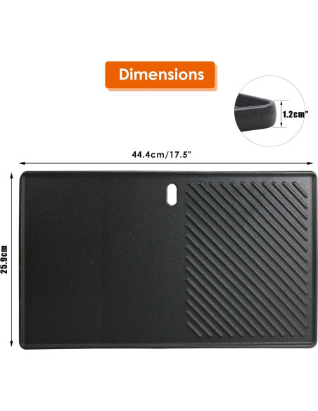 Plancha de Cocina Uniflasy 7637 Hierro Fundido 44.5 cm para Weber Spirit 200