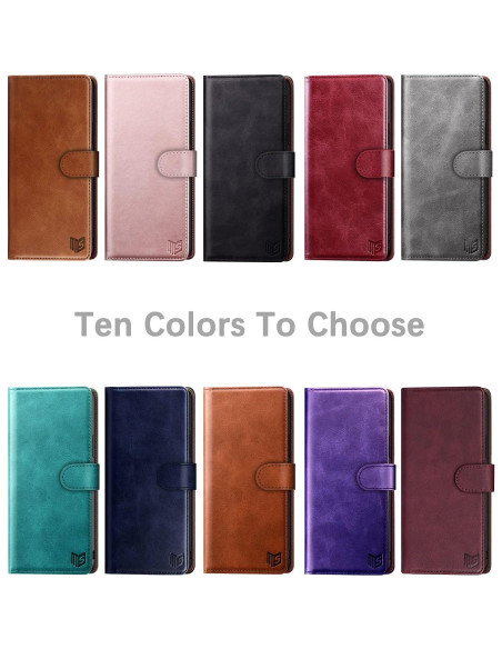 Funda billetera SUANPOT para Samsung Galaxy Note 10 azul RFID Funda billetera SUANPOT para Samsung Galaxy Note 10 azul RFID