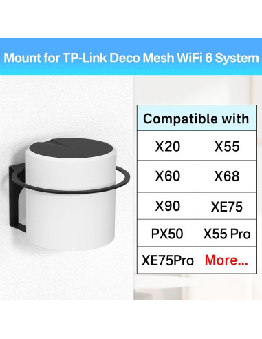 Soporte de Montaje en Pared TP-Link Deco - Negro, 7.62 cm