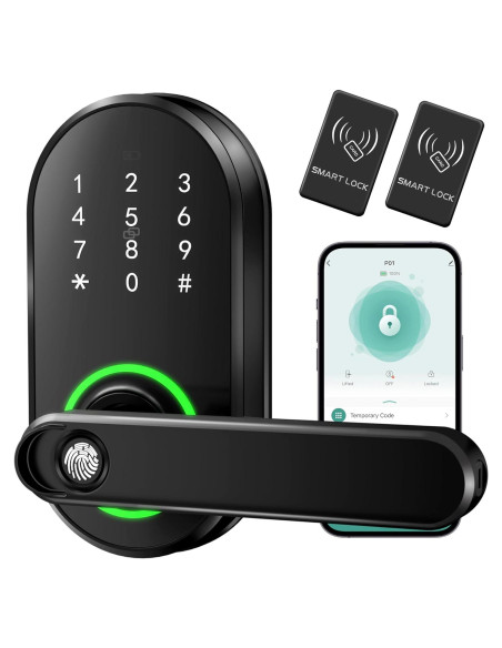 Cerradura Digital Biométrica ibicletas P01-205A Negra