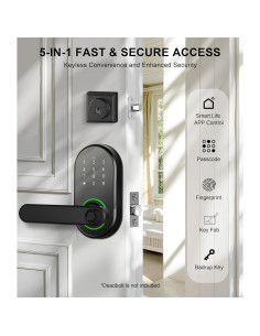 Cerradura Digital Biométrica ibicletas P01-205A Negra 2