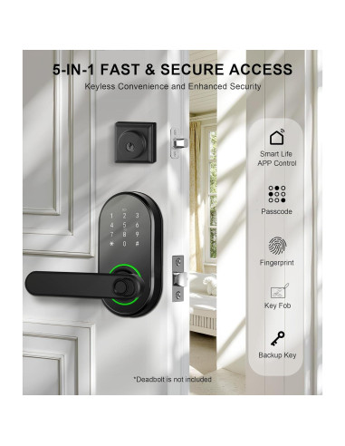 Cerradura Digital Biométrica ibicletas P01-205A Negra