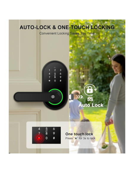 Cerradura Digital Biométrica ibicletas P01-205A Negra