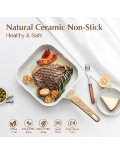 Sartén Cuadrada SENSARTE 30.48 cm Antiadherente Cerámica 2