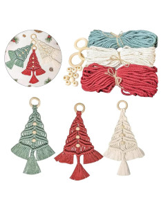 Kit de Macramé Árbol de Navidad DIY Panmall 3 Piezas