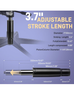 Cilindro de Reemplazo para Silla de Oficina SINOLUXE 7-11" 2