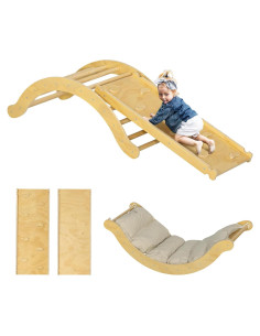 Conjunto de Escalada Montessori Qaba Pikler 4 en 1 Madera 168cm