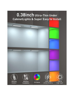 Luces LED Bajo Gabinete LAJOSO 3 Paquete RGB Inalámbricas 2