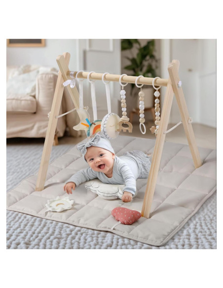 Gimnasio de Juego Plegable de Madera Pino Natural 90x43 cm Gimnasio de Juego Plegable de Madera Pino Natural 90x43 cm