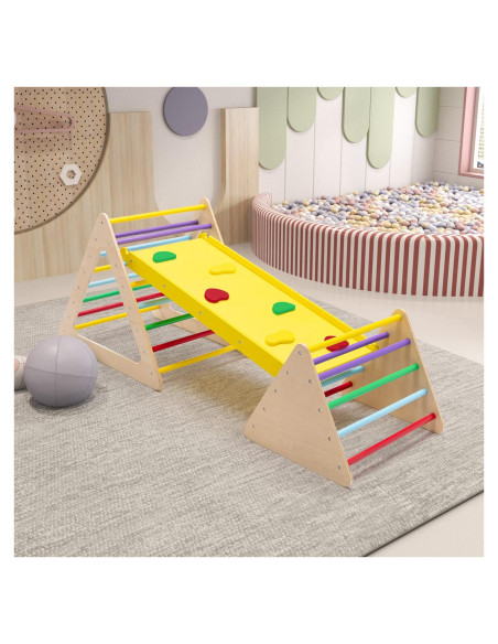 Escalador Triangular Wonline 3 en 1 de Madera para Niños