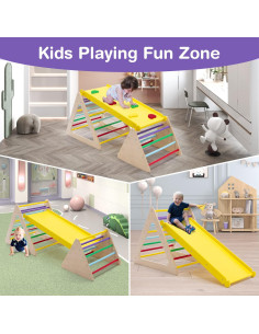 Escalador Triangular Wonline 3 en 1 de Madera para Niños 2