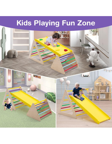 Escalador Triangular Wonline 3 en 1 de Madera para Niños