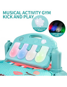 Gimnasio de Actividades para Bebés TEMI - Alfombra Musical 90x60cm 2