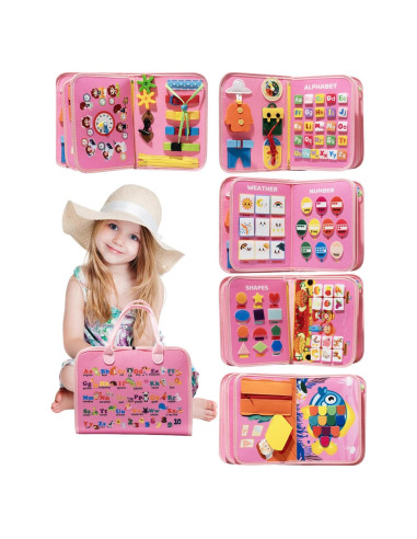 Tablero Ocupado Montessori Rosa 12 Páginas Actividades Educativas