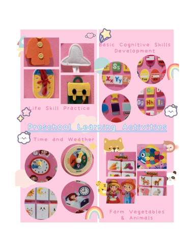 Tablero Ocupado Montessori Rosa 12 Páginas Actividades Educativas