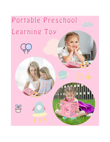 Tablero Ocupado Montessori Rosa 12 Páginas Actividades Educativas